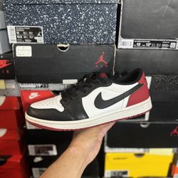 Jordan 1 Low Black Toe size 11 USED But Clean