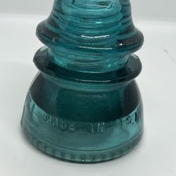 Hemingray-42 Glass Insulator Aqua Made In USA Vintage Electric Power Pole