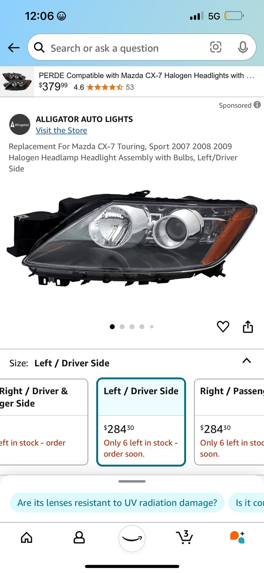 Headlight Mazda Cx-7 Touring , Sport 2007-2009