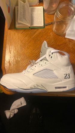 Air Jordan 5 White Silver Sneaker