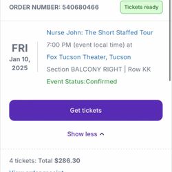 Nurse John Tickets