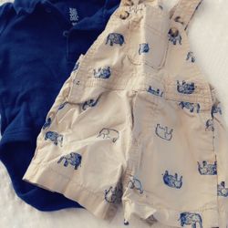 Baby Overalls and Polo Set