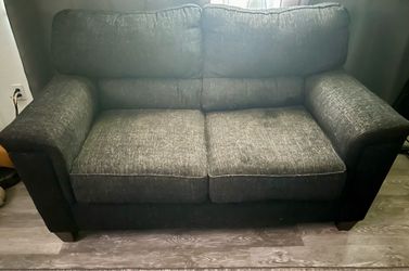 Gray Fabric Two-Seat 64 inch Loveseat Sofa