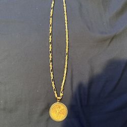 14k solid gold Milano chain  two tone