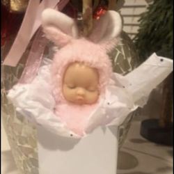 girl pink Easter basket BUNNY Rabbit BABY infant DOLL GIFT 🎁