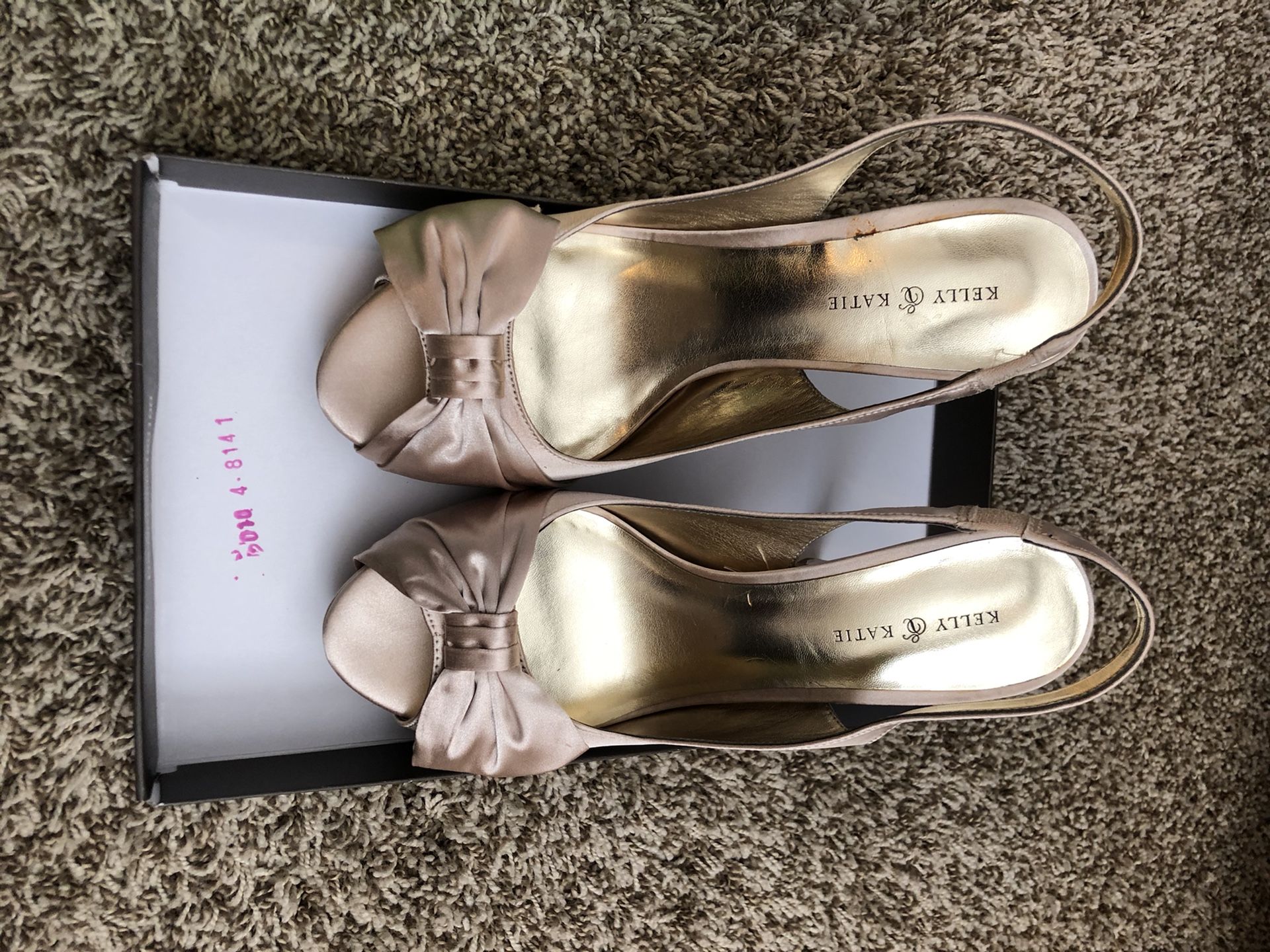 Champagne Heels With Bows