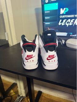 Jordan six red and white and black size 10 1/2