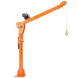 Electric Pickup Truck Crane, 1100 lbs, Folding Truck-Mounted Bed Crane with Electric Winch 3500 lbs, Steel Pickup Truck Jib Crane Hoist 360° Swivel fo