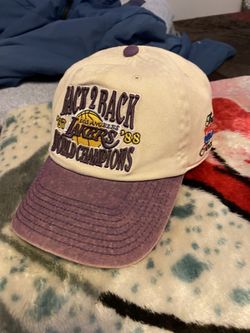 LA Lakers NBA Snapback Hat Cap Mitchell & Ness Back 2 Back World Champions Mens