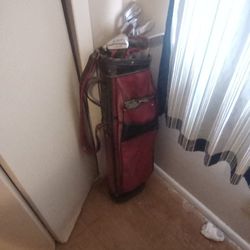 Set Of 13 Golf Clubs And Bag .