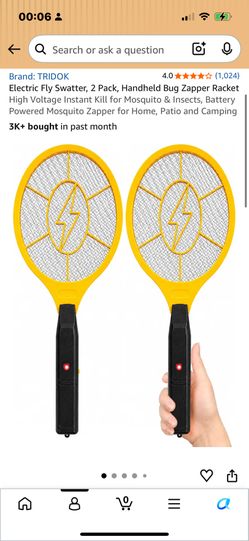 TRIDOK Electric Fly Swatter 2-Pack – Brand New
