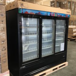 3 Door Sliding Doors Merchandiser Cooler Glass Door Refrigerator 