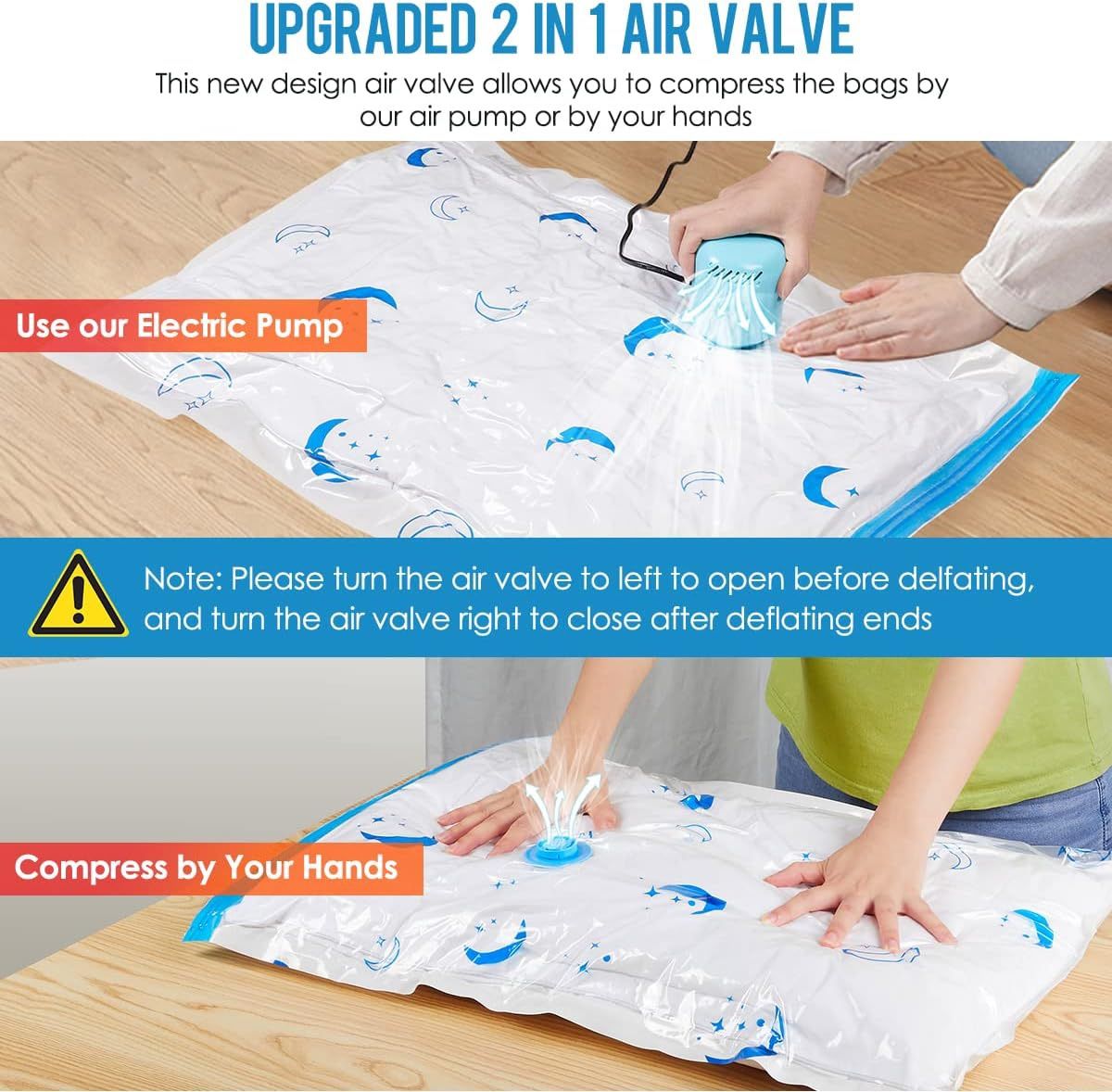 Vacuum Storage Bags with Electric Air Pump