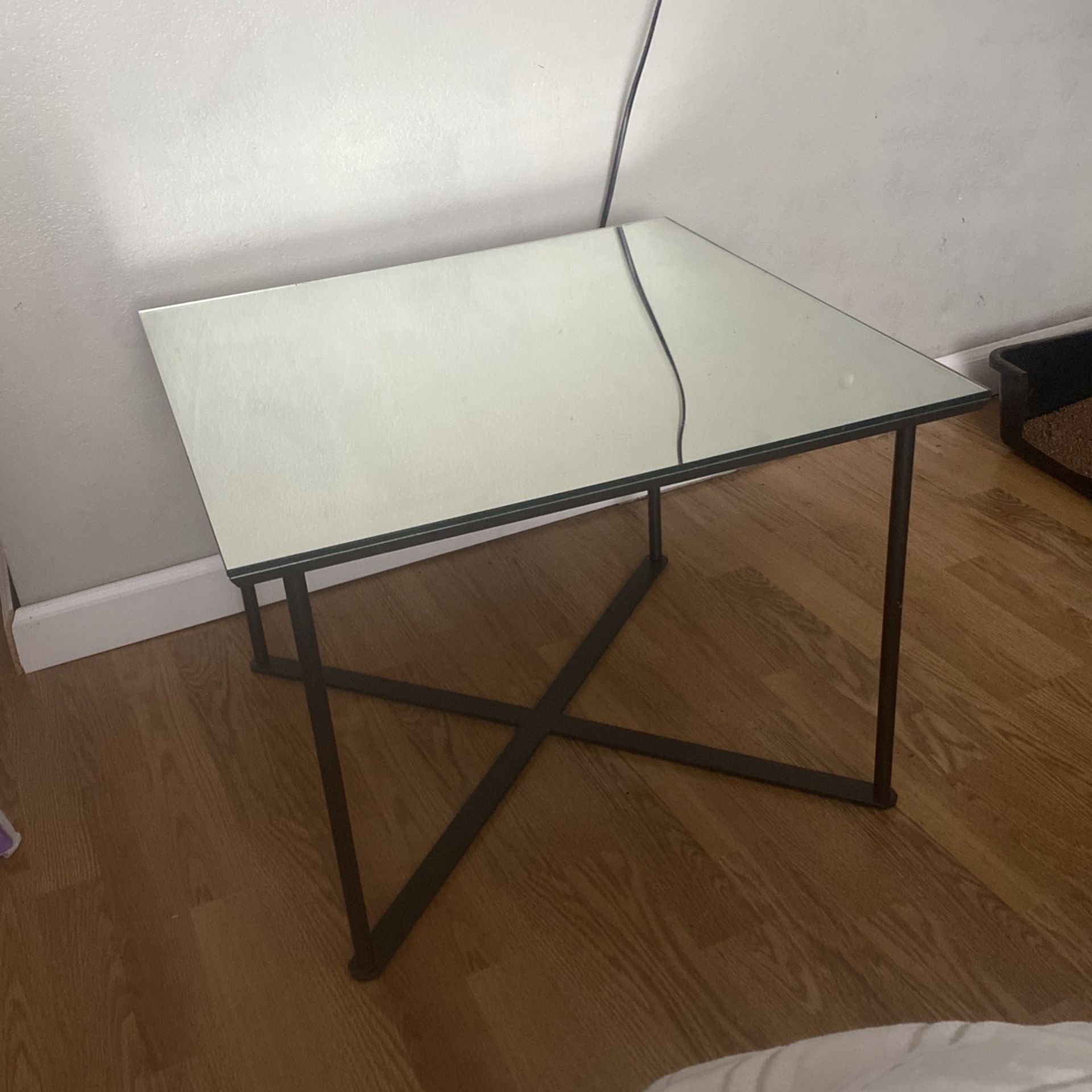 Square Mirror Metal Table