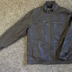 Men Brown Leather Jacket XL 