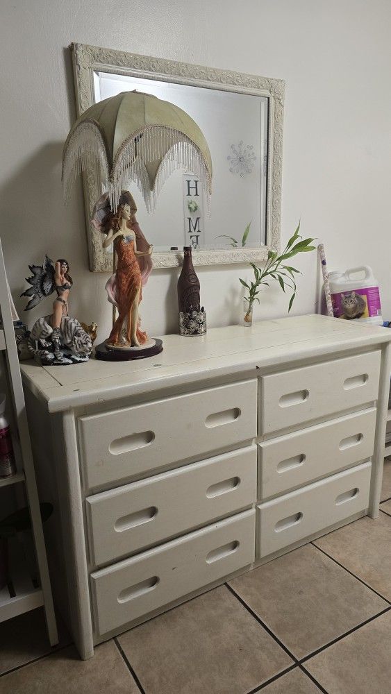 chest of drawers and mirror  53 wide x 32 long