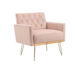 NEW 31.1-in W Modern Pink Velvet Accent Armchair
