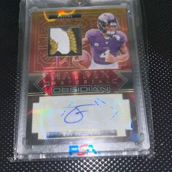 2024 Obsidian Football Zay Flowers Patch Auto /28