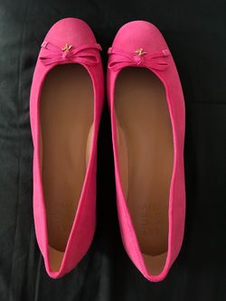 pink suede flats