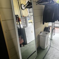 30x78 One Panel Closet Mirror Sliding Glass Door 