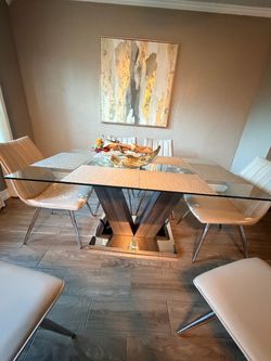 Glass Top Dining Table