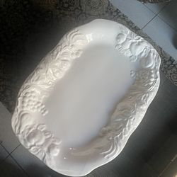 Studio Nova white porcelain oval serving platter.