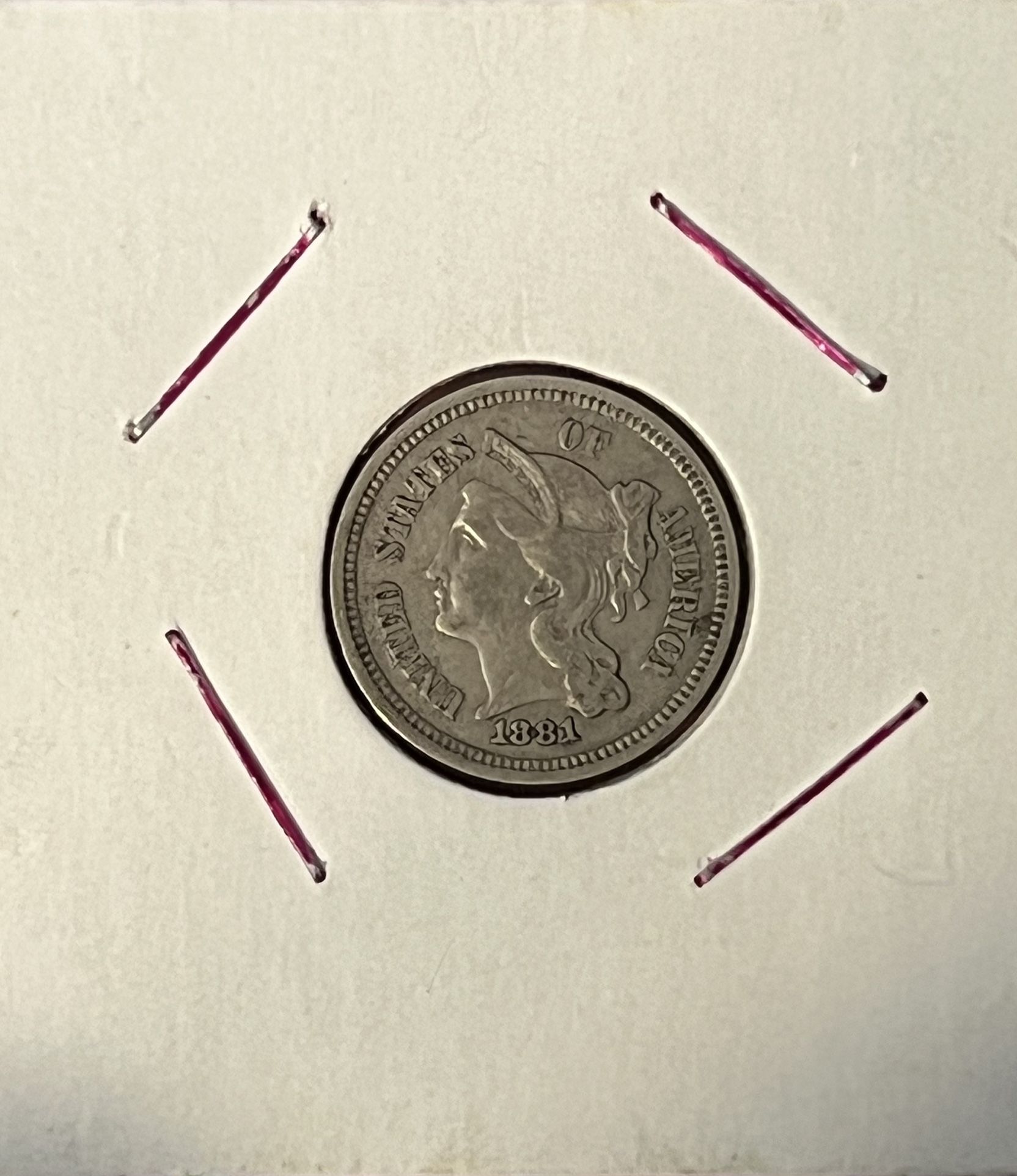 19th century 3-cent Pieces(Set Of Two)