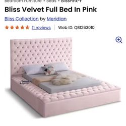 Bliss Velvet Queen Bed- 1stopbedrooms