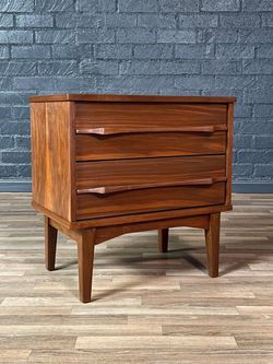 Mid-Century Modern Sculpted Walnut Night Stand, c.1960's - Delivery Available