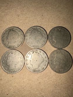 Liberty Head V Nickels Lot of 6