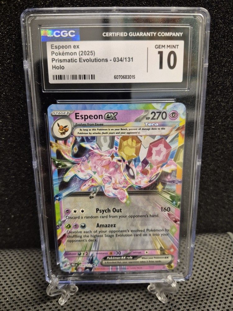 POKÉMON ESPEON EX PRISMATIC EVOLUTIONS  034/131 HOLO CGC GEM MINT 10