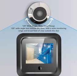 Digital Door Viewer, 2.4in Screen Monitor 0.3MP Camera 120 Degree Wide Angle Front Door Peephole Camera, Home Visual Doorbell Digital Peephole Viewer 