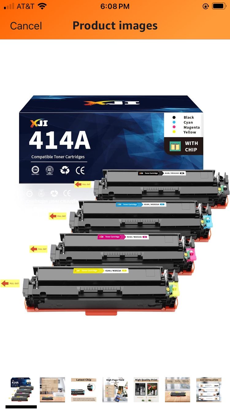 414A (with Chip) Compatible Toner Cartridges Replacement for HP 414