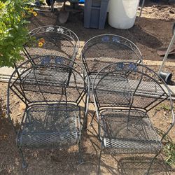 4 Iron Patio Chairs Heavy Duty Firm Price