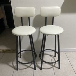2 PU Leather Cushion Bar Stools