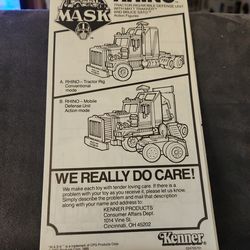 1985 Kenner M.A.S.K. Rhino vehicle assembly directions