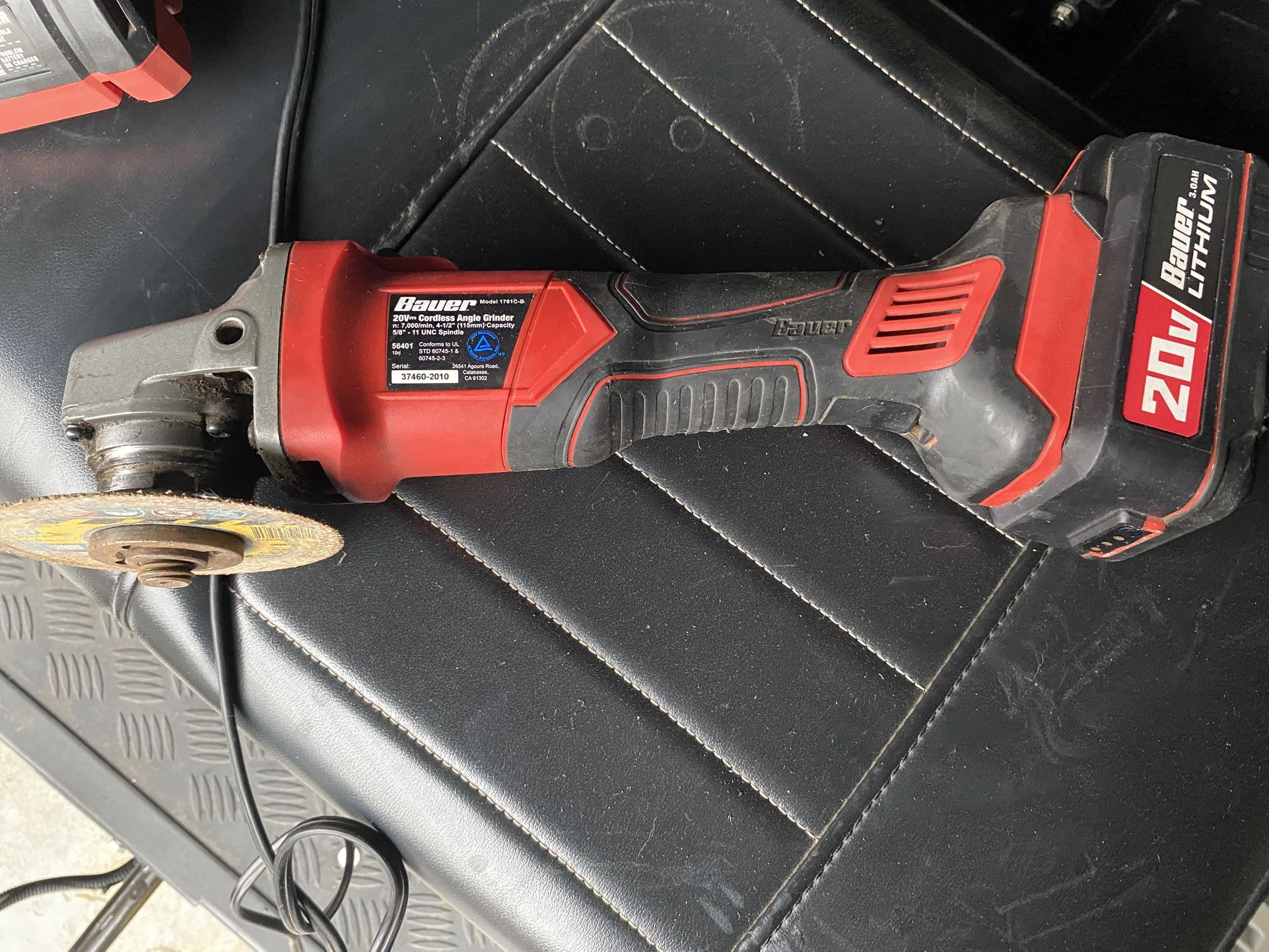 20v Bauer Cordless Angle Grinder 