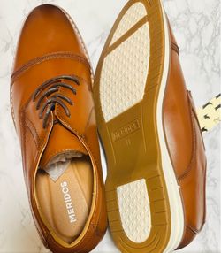 Brand New MERIDOS Men’s Leather Dress Sneaker Oxfords – Tan, Size 11