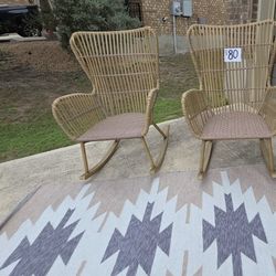 WATERPROOF ROCKING CHAIRS WITH NEW CUSHIONS. ONLY $80 TOTAL.