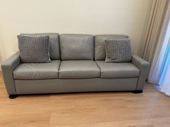 American Leather Comfort Sleeper King Size With Gel Bed in Italian Leather - Pewter