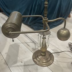 Antique Brass Bankers Lamp | Art Deco