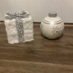Large Gift and Ornament white Christmas decoration