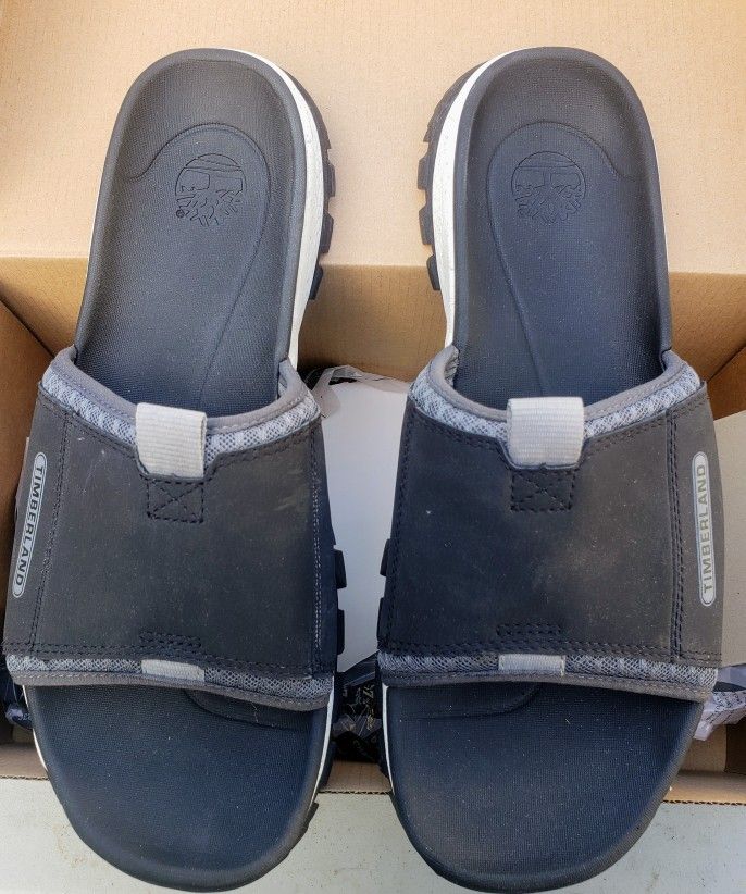 Timberland MEN'S GARRISON TRAIL MIXED-MEDIA SLIDE SANDALS Size 10