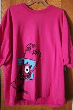 Disney Monsters, Inc. Mike and Sulley Adult Pink T-Shirt 