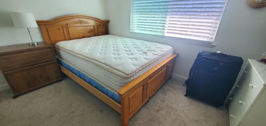 Queen size bed and frame