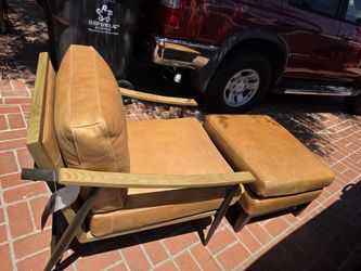 Leather Chair and Ottoman