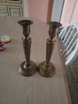 2 Brass Candle Holders 