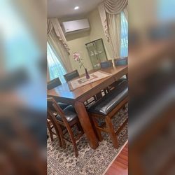 Black Faux Leather Counter Height Dining Set