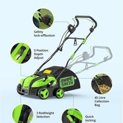 16” Artificial Turf Vacuum,1800w Grass Sweeper 15 Amp Lawn Sweeper Yard