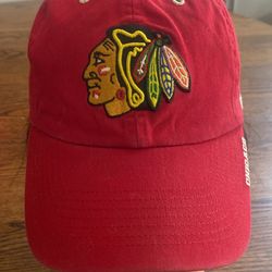 VTG NHL Chicago Blackhawks Red Fitted Ball Cap Adj 47 Brand